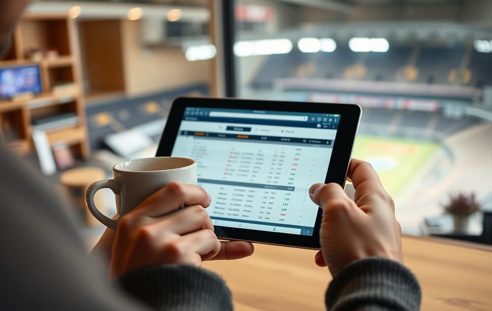 Sammenligning av bettingsider på nettbrett med oddsoversikt