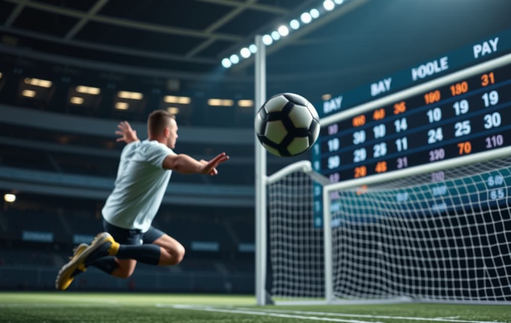 Håndballspiller og odds på skjerm